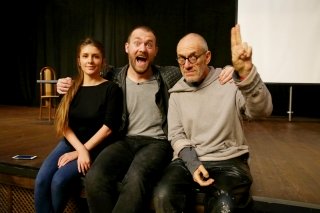Валерия Кожевникова, Денис Шведов и Кирилл Сафонов на съемках нового проекта скандального режиссера Тони Кэя